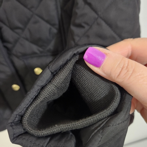 JCrew Black Quilted Jacket with Gold Accents, Size XS - Picture 2 of 11